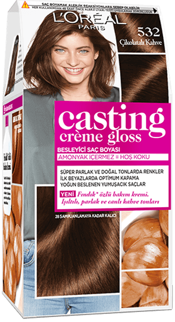 casting creme gloss saç boyası 532 çikolatalı kahve