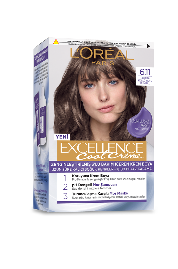 Excellence Excellence Cool Creme Kalıcı Sac Boyası 6.11 Ekstra Küllü