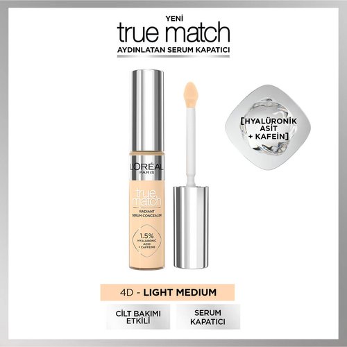 Loreal Paris True Match Serum Kapatıcı 4D Light Medium