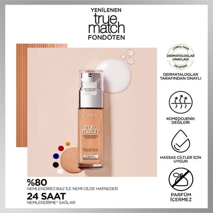 True Match 24 Saat Nemlendirici Fondöten