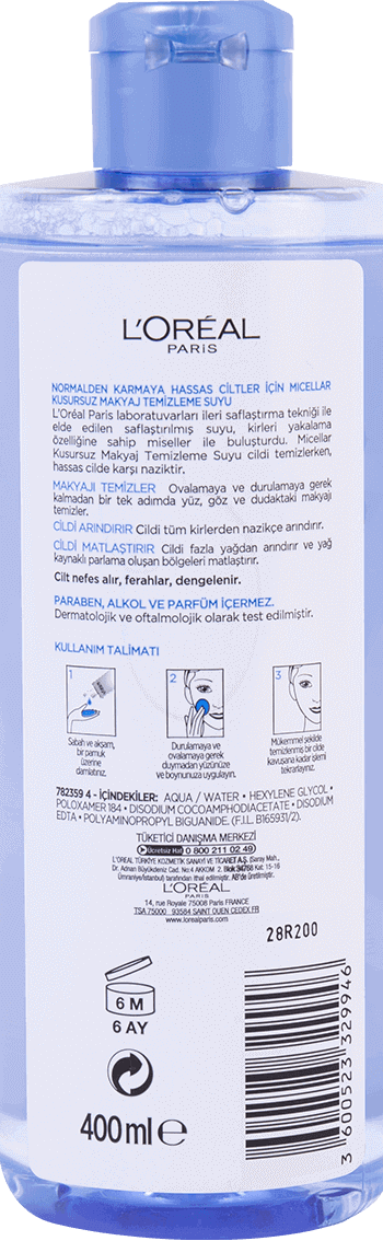 Loreal Paris Hassas Ciltler İçin Makyaj Temizleme Suyu