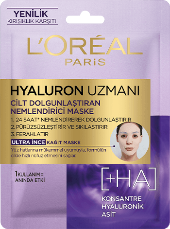 loreal paris hyaluron uzmanı dolgunlaştırıcı kağıt maske