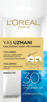 loreal paris yaş uzmanı kağıt göz maskesi