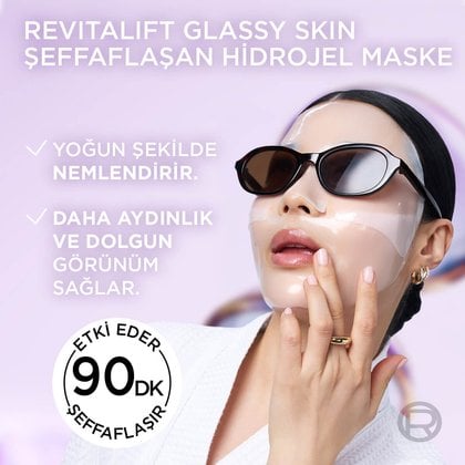 L’Oreal Paris Revitalift Glassy Skin Cam Cilt Görünümü Etkili Şeffaflaşan Işıltı & Nem Veren Hidrojel Yüz Maskesi