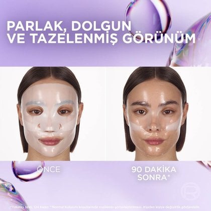 L’Oreal Paris Revitalift Glassy Skin Cam Cilt Görünümü Etkili Şeffaflaşan Işıltı & Nem Veren Hidrojel Yüz Maskesi