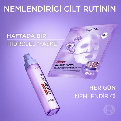 L’Oreal Paris Revitalift Glassy Skin Cam Cilt Görünümü Etkili Şeffaflaşan Işıltı & Nem Veren Hidrojel Yüz Maskesi